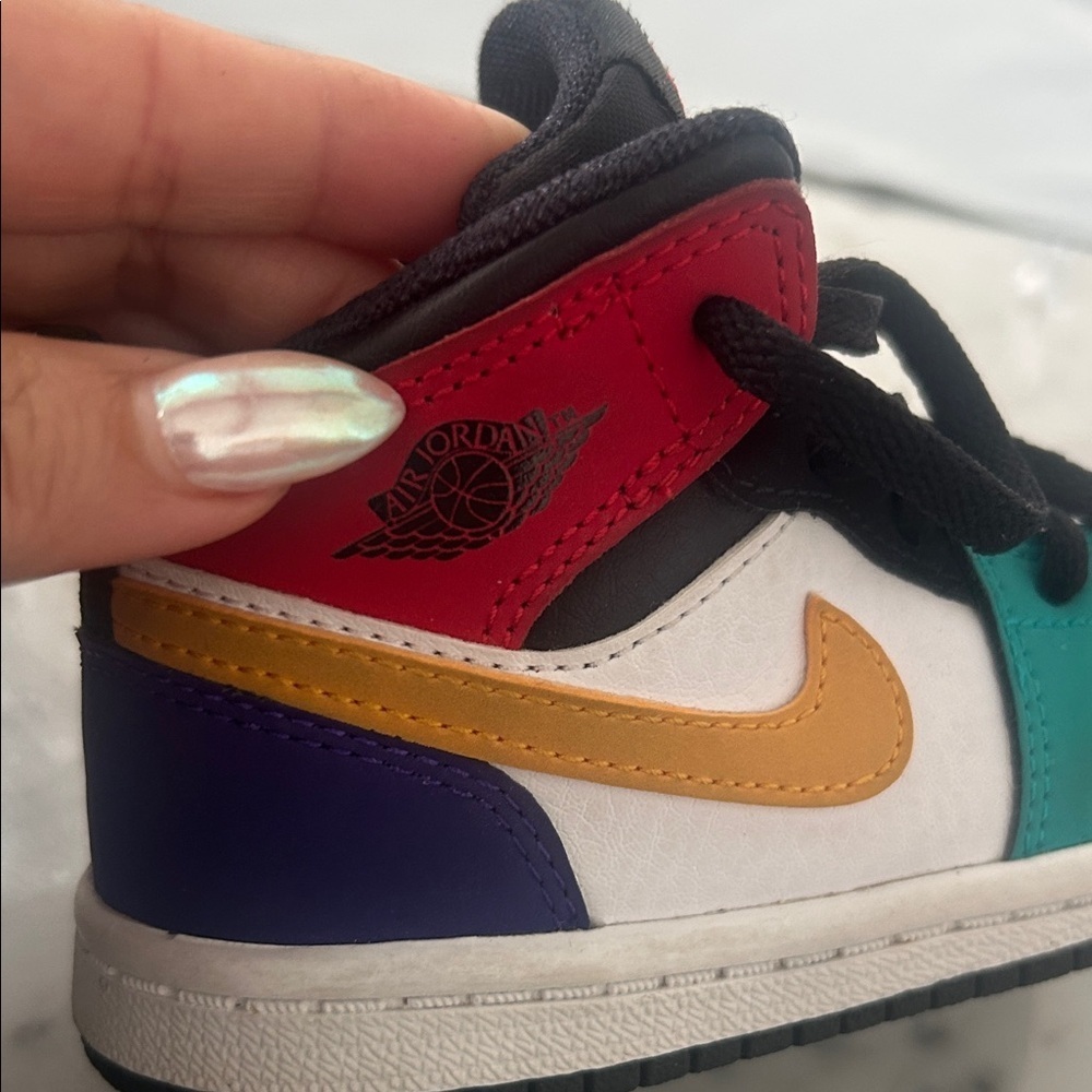 2018 Nike Air Jordan 1 Mid Multi Color Retro Youth Kids 7c - Picture 11 of 13